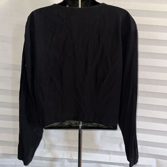 Sauci of California Vintage Black Fringe Bolero Jacket Women’s Size Large - Picture 3 of 4